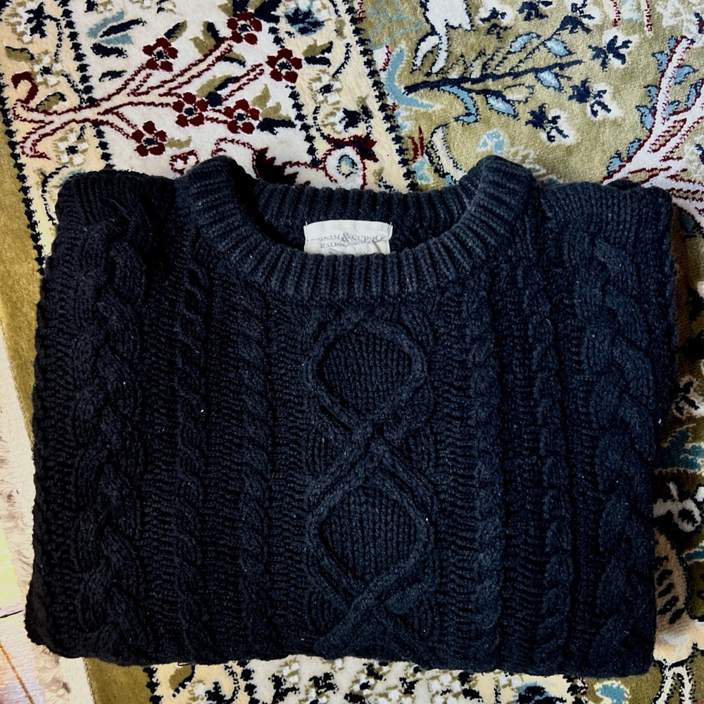 Denim & Supply Ralph Lauren Black Cable Knit Sweater